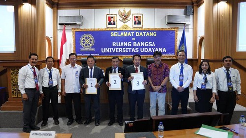 Senat Universitas Udayana menetapkan tiga calon rektor Unud di Ruang Bangsa Rektorat Unud, Selasa (3/9/2024). (Foto: Istimewa/Unit Komunikasi Publik Unud)