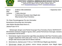 Kemenag Surati Kominfo, Imbau Azan Magrib Pakai Running Text saat Misa Paus