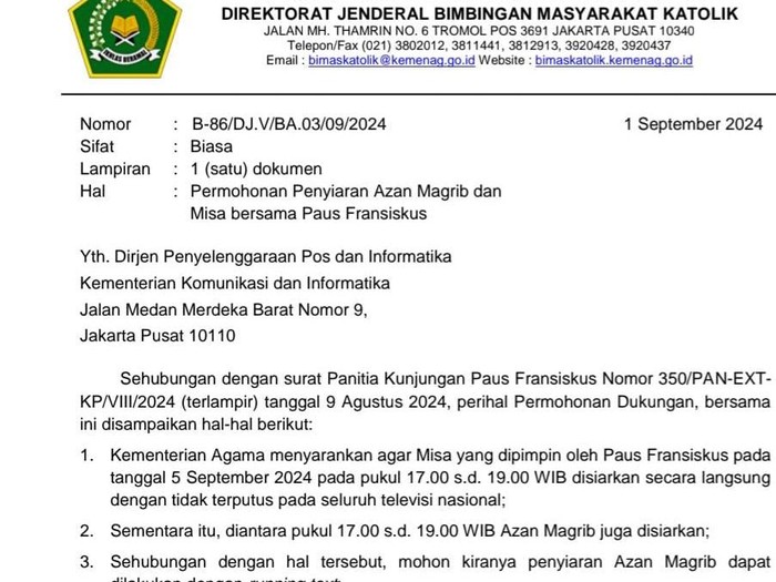 surat kemenag