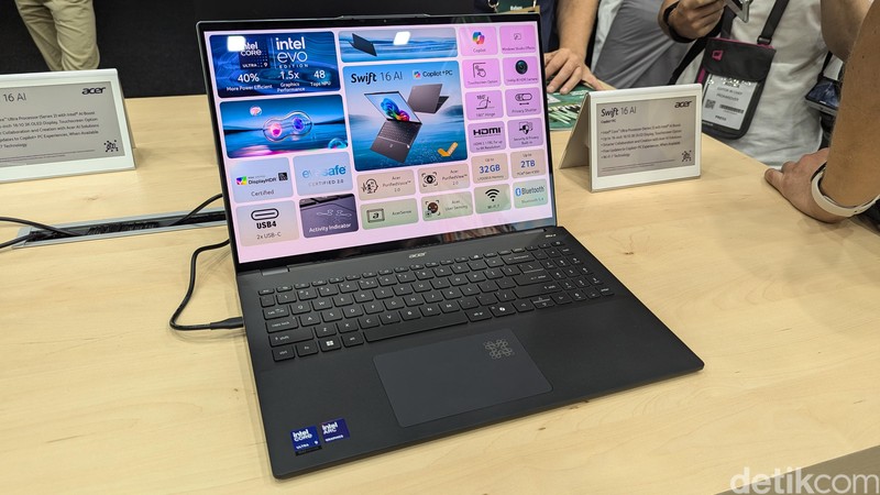 Acer Swift 14 AI dan Swift 16 AI, laptop Copilot+ dengan Intel Core Ultra