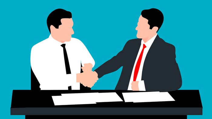 Ilustrasi perjanjian atau persetujuan kontrak bisnis