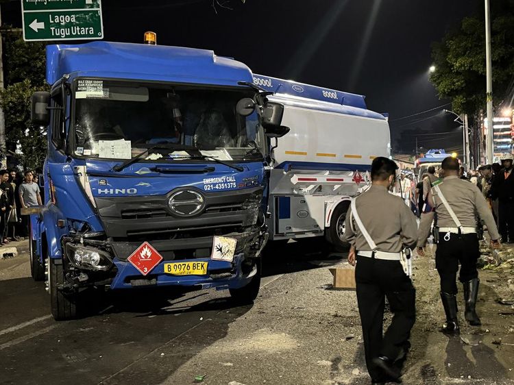 Begini Kondisi Truk Tangki Usai Kecelakaan Maut di Jakut