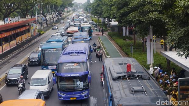 Kawasan GBK jelang misa akbar Paus Fransiskus. (Brigitta/detikcom)