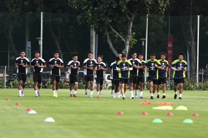 Pemain Timnas Indonesia saat latihan