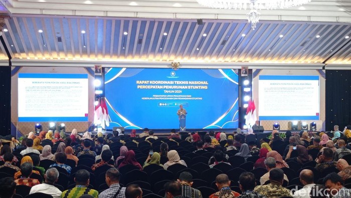 Rapat Koordinasi Nasional (Rakornas) Percepatan Penurunan Stunting 2024 resmi ditutup hari ini. (Taufiq/detikcom).