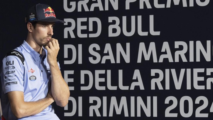MISANO ADRIATICO, ITALY - SEPTEMBER 05: Alex Marquez of Spain and Gresini Racing MotoGP looks on during the MotoGP press conference pre-event during the MotoGP Of San Marino - Previews at Misano World Circuit on September 05, 2024 in Misano Adriatico, Italy. (Photo by Mirco Lazzari gp/Getty Images)