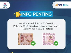 Daftar Seleksi CPNS 2024 Boleh Pakai Meterai Tempel, Cek Infonya!