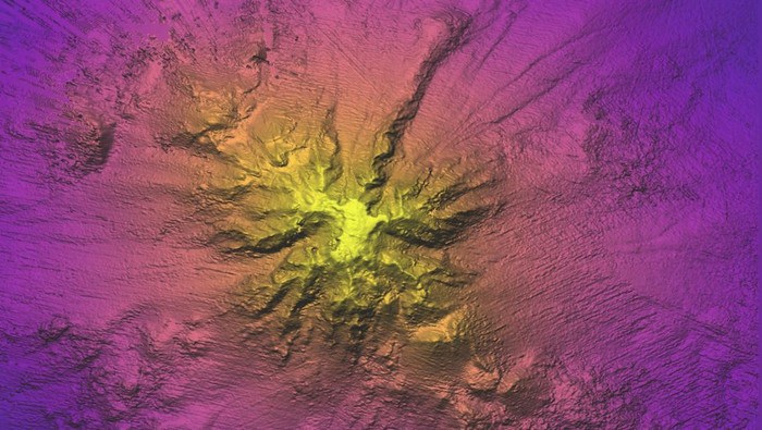 Gunung bawah laut di Samudra Pasifik, 900 mil (1.448 kilometer) dari lepas pantai Chili
