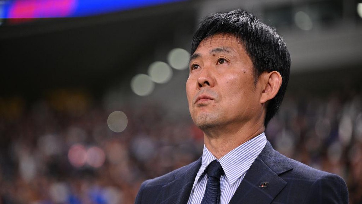 Pelatih Timnas Jepang, Hajime Moriyasu. Foto: Getty Images/Kenta Harada