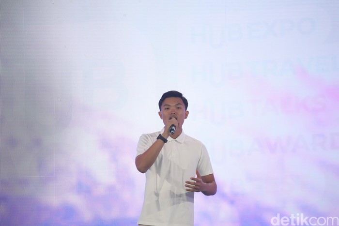 Penampilan pemenang audisi Hub Idol tampil di panggung Hub Space 2024, JIEXPO Convention Centre and Theatre, Kemayoran, Jakarta Pusat, pada Jumat (6/9/2024).