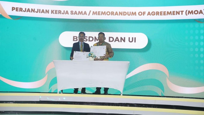 Badan Pengembangan Sumber Daya Manusia Kementerian Perhubungan (BPSDMP) melakukan penandatanganan memorandum of agreement (MoA) kerja sama dengan Univesitas Indonesia (UI). Momen itu menandai dimulainya kerja sama antara Kemenhub dengan UI dalam pendidikan di sektor trasportasi.