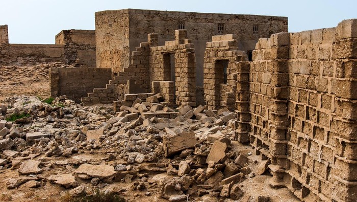 Al Jazirah al Hamra heritage old village ruins in the UAE