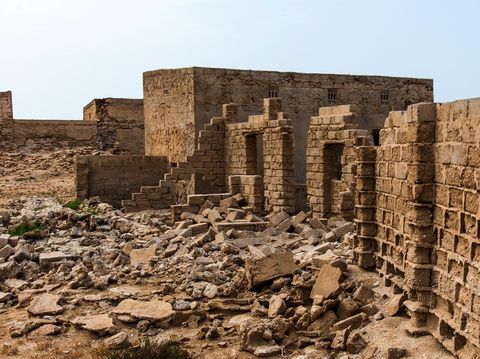 Al Jazirah al Hamra heritage old village ruins in the UAE