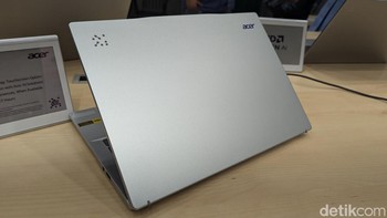 Acer Swift AI versi AMD mengusung prosesor Ryzen AI 9 365 dengan GPU Radeon 880M dan NPU yang memberikan performa AI hingga 50 TOPS. Foto: Virgina Maulita Putri/detikINET