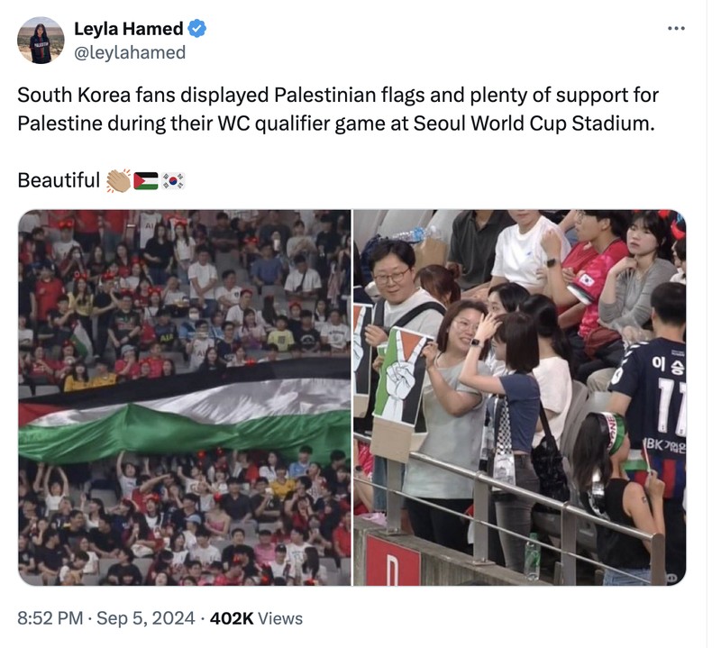 Meme Palestina vs Korea Selatan