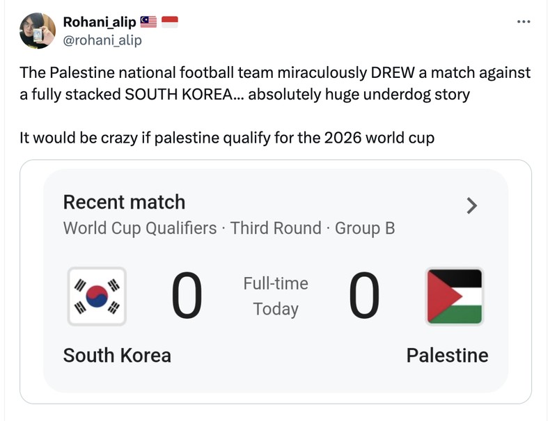 Meme Palestina vs Korea Selatan