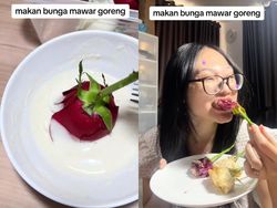 Nyeleneh! Wanita Ini Bikin Bunga Mawar Goreng Tepung