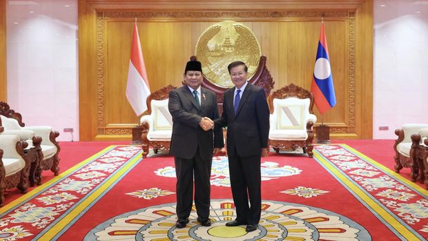 Prabowo bertemu dengan Presiden Laos Thongloun Sisoulith.