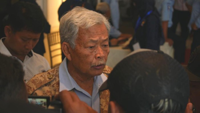 Bibit Waluyo saat diwawancara wartawan di Deklarasi Pemenangan Luthfi-Yasin di Semarang, Sabtu (7/9/2024).