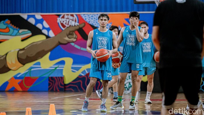 Sesi latiham Bima Perkasa Jogja jelang turnamen pramusim IBL All Indonesian 2024, Sabtu (7/9/2024).
