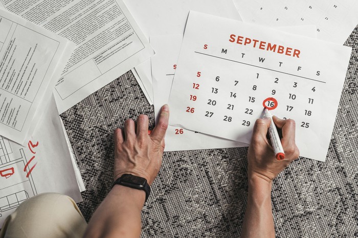 Ilustrasi kalender bulan September