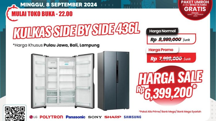 Kulkas 4 Pintu di Transmart Full Day Sale Diskon Gede-gedean!