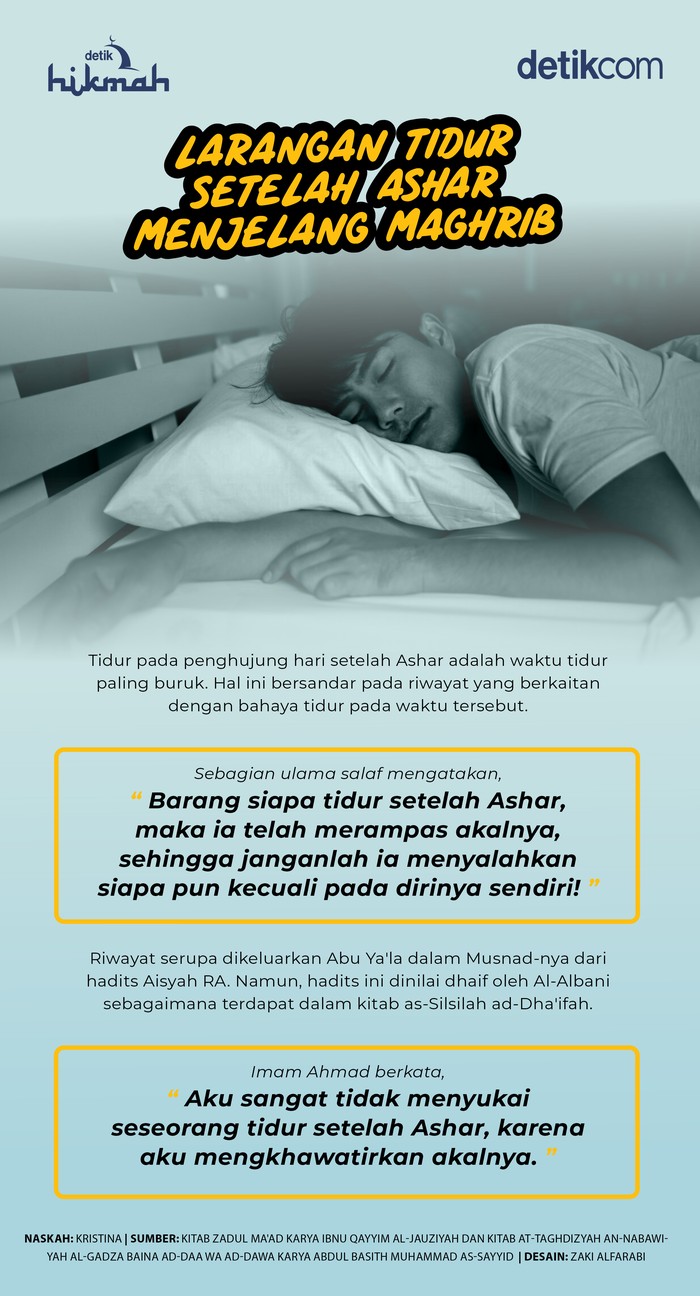 Infografis larangan tidur setelah Ashar Infografis larangan tidur setelah Ashar