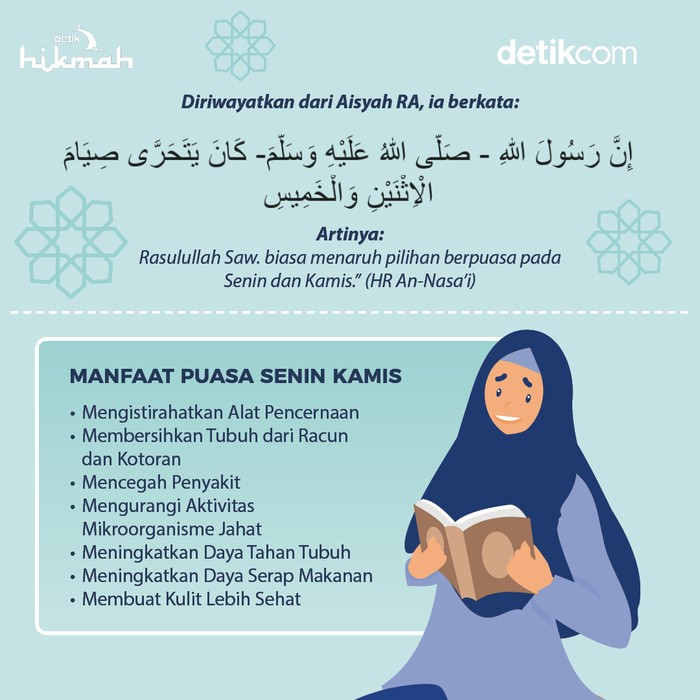 Infografis manfaat puasa Senin Kamis bagi kesehatan