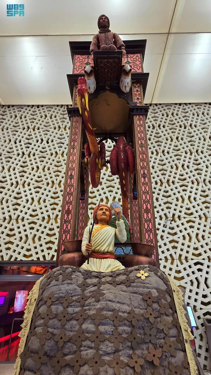 Jam Gajah temuan insinyur muslim Arab Al-Jazari yang dipamerkan di Festival STEAM 2024 di Riyadh.