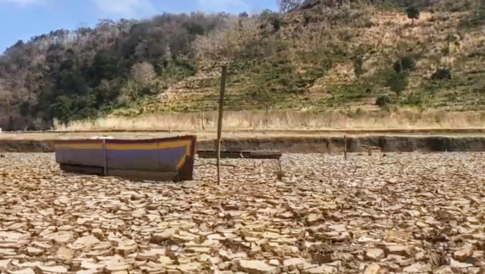 Waduk Bendo Ponorogo menyusut