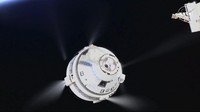 The empty Boeing Starliner capsule sits at White Sands Missile Range in New Mexico, late Friday, Sept. 6, 2024, after undocking from the International Space Station. (Boeing via AP)