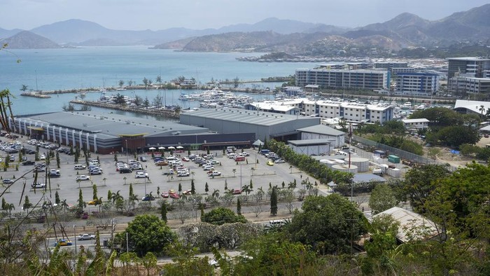 A general view of the harbour in Port Moresby, Papua New Guinea, Thursday, Sept. 5, 2024. (AP Photo/Mark Baker)