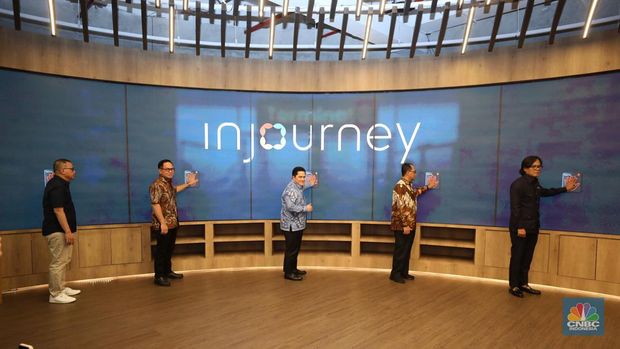 Peresmian Merger PT Angkasa Pura 1 dan PT Angkasa Pura 2 menjadi PT Angkasa Pura Indonesia, di kantor InJourney, Gedung Sarinah Lantai 14, Jakarta, Senin (9/9/2024). (CNBC Indonesia/Tri Susilo)