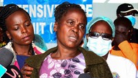 Agnes Cheptegei, ibu dari atlet Uganda Rebecca Cheptegei, yang meninggal setelah pacarnya membakarnya, berbicara di Eldoret, Kenya, 5 September 2024. REUTERS/Stringer  