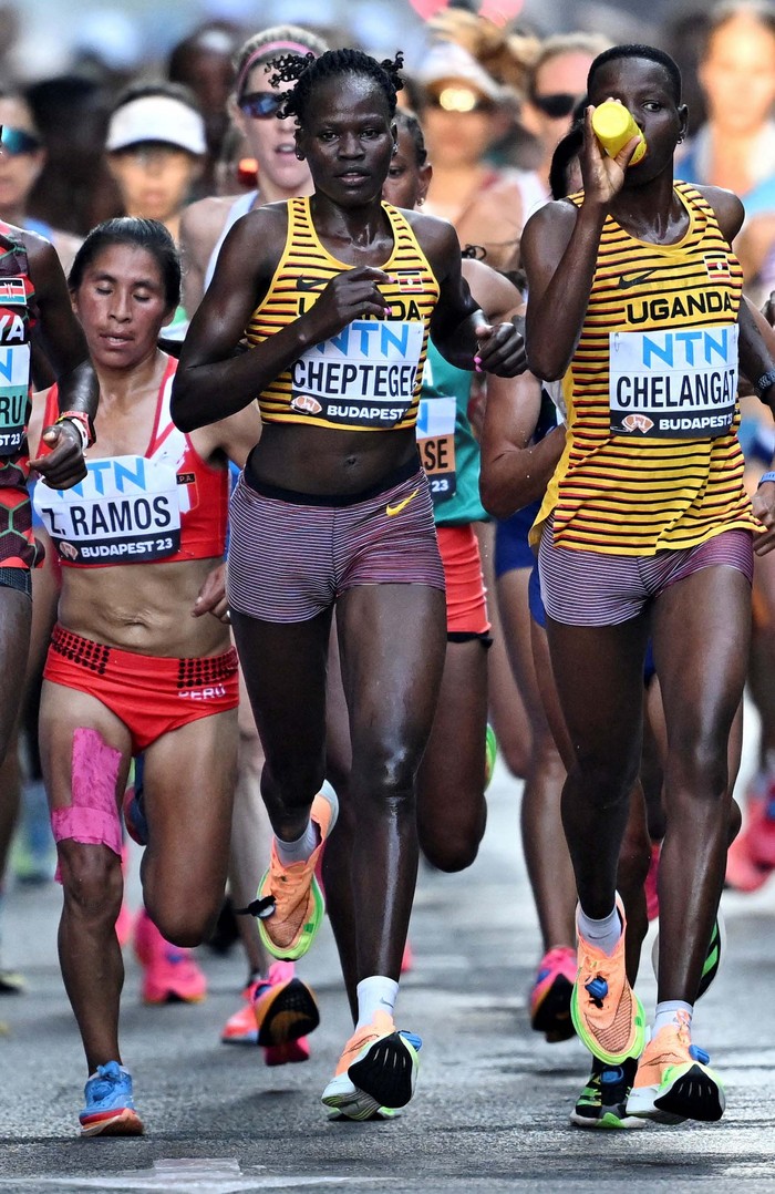 FILE PHOTO: Athletics - World Athletics Championship - Women's Marathon - National Athletics Centre, Budapest, Hungary - August 26, 2023
Uganda's Rebecca Cheptegei in action during the women's marathon final REUTERS/Dylan Martinez/File Photo