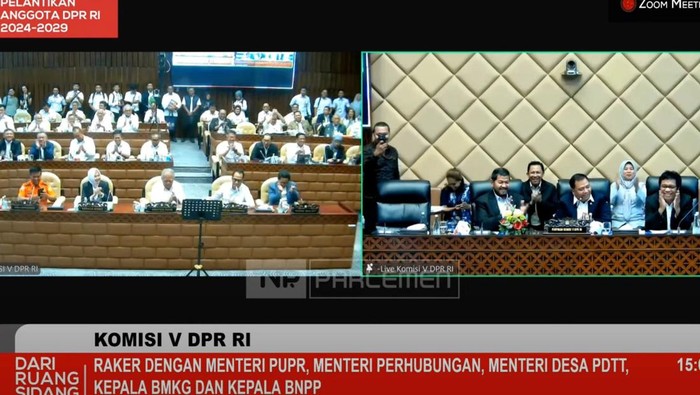 Rapat kerja Komisi V DPR bersama Menteri PUPR Basuki Hadimuljono hingga Menhub Budi Karya.