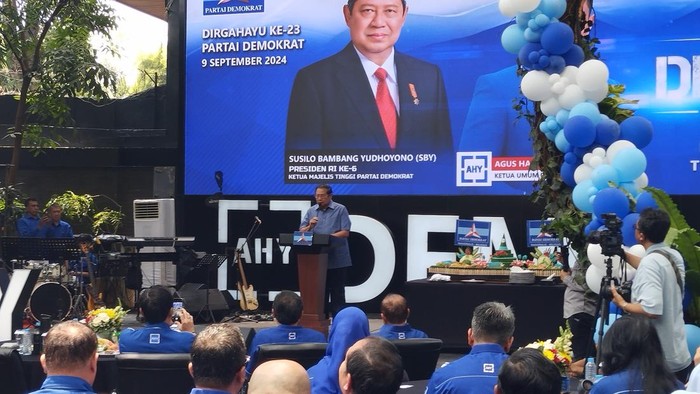 SBY di peringatan HUT Demokrat (Maulana/detikcom)