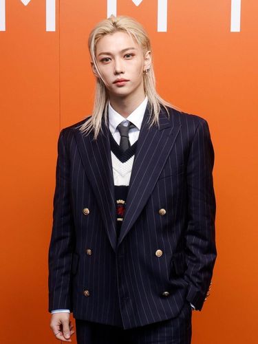 Felix Stray Kids menghadiri peragaan busana Tommy Hilfiger