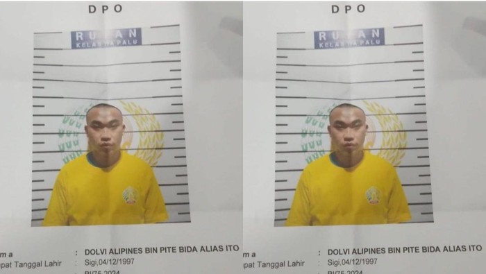 Narapidana Dolvi Alipines kabur dari Rutan Palu.