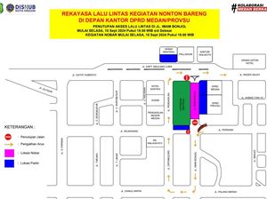 Ada Nobar Indonesia Vs Australia, Ini Rekayasa Lalin di Depan DPRD Medan