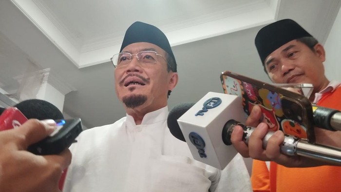 Bakal cawagub Jakarta, Suswono, di Kramat Jati, Jakarta Timur, Selasa (10/9/2024).