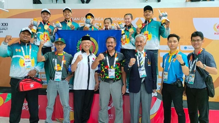 Tim hapkido DIY sumbang tiga medali emas PON 2024 di GOR KONI Aceh, Selasa (10/9/2024).