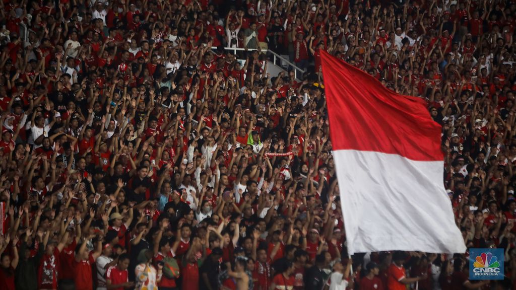 Timnas Indonesia meraih hasil seri dengan skor akhir 0-0 saat menjamu Australia di Stadion Utama Gelora Bung (SUGBK), Senayan, Jakarta, Selasa (10/9/2024). (CNBC Indonesia/Faisal Rahman)