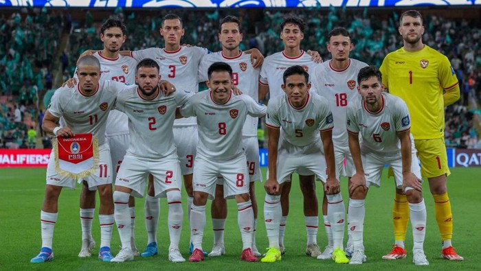 Starter Timnas Indonesia saat lawan Arab Saudi dalam Kualifikasi Piala Dunia 2026.