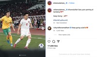 Instagram pemain timnas
