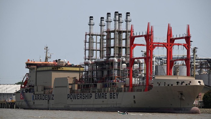 A general view of the Turkish floating electric barge of Karpowership, following its arrival in Ecuador from where it will generate energy for the country, during a media tour, in Guayaquil, Ecuador September 8, 2024. REUTERS/Vicente Gaibor