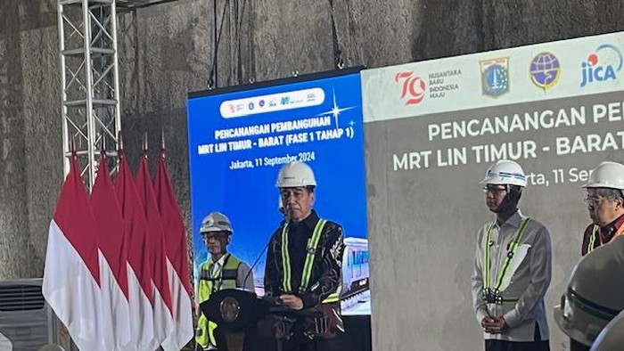 Presiden Jokowi saat peresmian di Proyek Stasiun MRT, MH Thamrin, Jakarta Pusat, Rabu (10/9/2024).