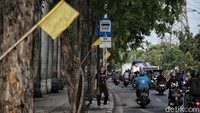 Terlihat di sepanjang jalan tersebut di pasang 200 bendera kuning untuk mengenang korban. Terlihat di sepanjang jalan tersebut di pasang 200 bendera kuning untuk mengenang korban.