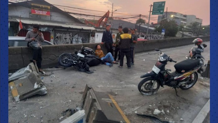 3 Motor Kecelakaan, Lalin Flyover Pesing Ditutup Sementara