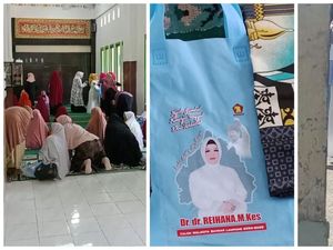 Beredar Video Reihana Bagi Bingkisan Berlogo Gerindra Padahal Diusung PDIP